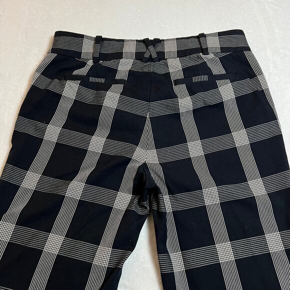 Anthropologie The Essential Slim Plaid Ankle Trousers Pants Size 6 TALL Preppy - Picture 7 of 13
